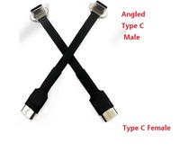 Ultradünnes Flexibles FFC FPC Abgewinkeltes Flachbandkabel USB-C USB 3.1 Typ C Stecker-Buchse Verlängerungskabel mit Schraubverriegelung für Computer