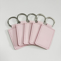 Porte-clés vierges en cuir PU en gros, étiquettes personnalisables imprimables par gravure laser pour cadeaux promotionnels