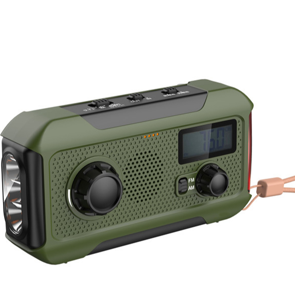 Портативный аварийный светодиодный фонарик с внешним аккумулятором на 2200 мАч и FM-радио для экстренных ситуаций и улицы