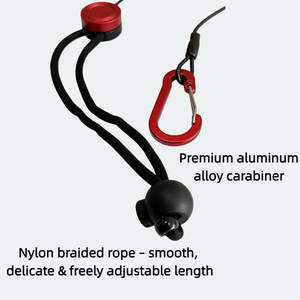 Longue lanière de sécurité rétractable en fil d'acier et PU pour la pêche, anti-perte, avec boucle métallique, accessoires de canoë - Product Image 4