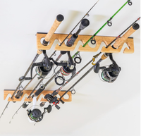 Support d'organisateur de garage en bois massif support de rangement mural et au plafond supports de canne à pêche pour garage