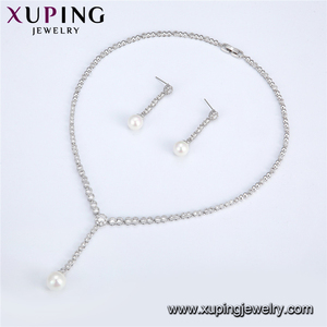 Set-278 xuping Luxury Jewelry Wedding Gift <strong>Pearl</strong> Zircon <strong>Necklace</strong> and Drop Earring Jewelry Sets for Ladies - Product Image 4