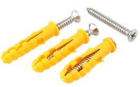 Cheville murale en nylon en forme de poisson, cheville d'expansion en plastique jaune avec vis autotaraudeuse à tête fraisée M6 M8 M10