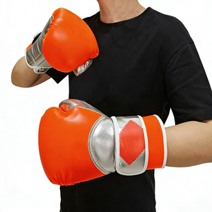 ถุงมือชกมวยสำหรับผู้ชายและผู้หญิง สำหรับซ้อมซานด้า มวยไทย MMA คาราเต้ ฝึกซ้อมต่อยมวย คิกบ็อกซิ่ง ขนาด 6 ออนซ์ ทำจากหนัง PU กันน้ำ กันลื่น - Product Image 4