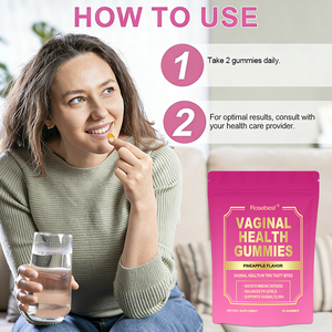 रोसबेस्ट थोक प्राकृतिक अनानास स्वाद महिलाओं योनि वनस्पति स्वास्थ्य और गंध नियंत्रण के लिए प्रोबायोटिक्स गुम्मीज़ पूरक - Product Image 5