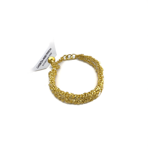 Fashion <b>Beaded</b> <b>Bracelet</b> Amber Resin PVD <b>Gold</b> Plated 316L Stainless Steel Sustainable Design - Product Image 2