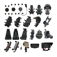 Support de téléphone pour moto, vélo, trottinette, avec adaptateur de fixation à boulon en U, base pour rail rond et pince de guidon