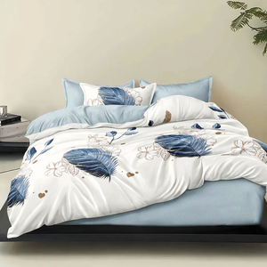 [DF-6PCS] Housse de couette, drap et taies d'oreiller en polyester doux, résistant à la décoloration, écologique, de haute qualité, moderne, personnalisé en usine, 6 pièces - Product Image 4