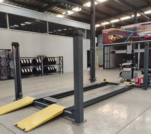 Lift parkir mobil Manual empat tiang yang sangat populer di Kanada sistem lepas sisi tunggal dengan kapasitas angkat 4000kg bersertifikat CE - Product Image 6