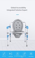Chaise de toilette mobile en acier au carbone avec accoudoirs pour la sécurité dans la salle de bain, siège de toilette, cadre de toilette, siège de commode