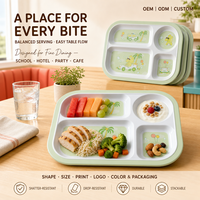 Assiette de service sectionnée en mélamine de 11 pouces, résistante aux chutes, pour la restauration, les fêtes et les pique-niques en extérieur – Vente en gros OEM/ODM