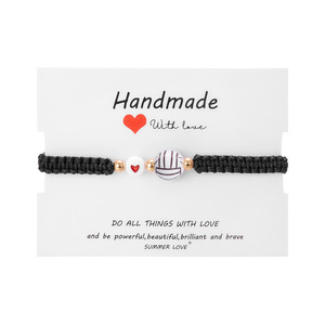 Trendy Handmade Woven Adjustable <b>Ball</b> Sport BraceletMen Creative Acrylic Baseball Tennis Basketball <b>Bracelets</b> Gift for Boys - Product Image 6