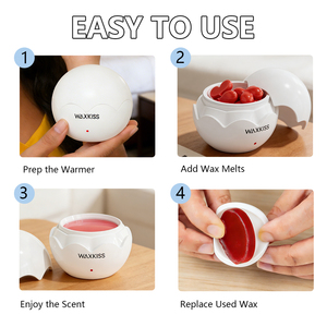 Chauffe-cire rapide en 20 minutes, avec récipient en silicone anti-adhérent à extraction facile pour un nettoyage simplifié, kit diffuseur de parfum sans flamme - Product Image 3