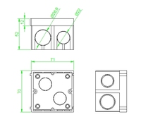 Boîtier de base en plastique pour interrupteurs intelligents SEXANKA, norme européenne pour interrupteurs muraux, modèle S_80