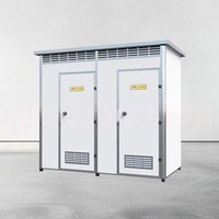 Toilettes mobiles préfabriquées portables, design accroupi/assis, pour hôtels, parcs, usage extérieur, structure conteneur pliable en panneaux sandwich