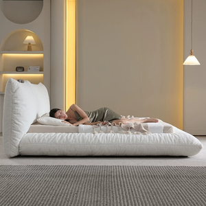 Cama con base tipo panal, dormitorio principal sin interrupciones entre ambos, tatami estilo francés crema <span class=keywords><strong>hundido</strong></span> tipo nube de suelo a techo - Product Image 3