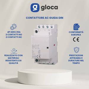 Gloca 4P 220V AC CONTACTOR คอนแทค DIN แม่เหล็ก, คอนแทคแม่เหล็ก2 NO & 2 NC หน้าสัมผัส110V วงจรหลัก - Product Image 2