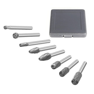 Juego de 8 fresas de carburo con vástago de 1/8 pulg. para corte recto en metal, acabado brillante sin recubrimiento - Product Image 3