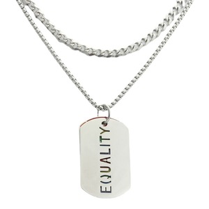 Men's <b>Titanium</b> Steel Letter Pendant Necklace Rainbow Equality Dog Tag <b>Chain</b> Gift Jewelry 280636 - Product Image 5
