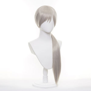 Ainizi - Pelucas de Cosplay de Cola de Caballo Gris Larga y Lisa de 80 cm del Personaje de Chainsaw Man, <span class=keywords><strong>Quanxi</strong></span>, para Niñas - Product Image 2