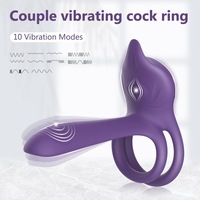 Vibrierender Penisring Paar-Sexspielzeug Doppel-Penisring Vibrator Klitoris-Stimulator G-Punkt-Vibrator Erwachsenen-Spielzeug für Männer Frauen