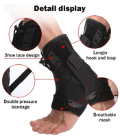 Attelle de cheville et de pied réglable à lacets pour le sport, soulagement de la douleur due aux entorses et aux fractures, avec protection complète