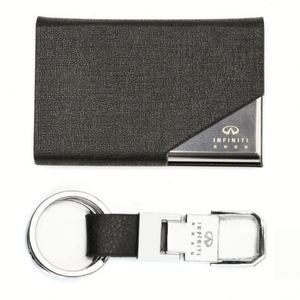 Premium Business Corporate PU 100 Sheets Notebook Gift Set Card <b>Holder</b> Key Chain Signature Pen New Year Event Metal Box Set - Product Image 4