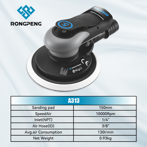 RONGPENG A313 NOUVEAU <span class=keywords><strong>Ponceuse</strong></span> <span class=keywords><strong>orbitale</strong></span> pneumatique aléatoire avec aspiration centralisée/automatique, 10 000 PRM, <span class=keywords><strong>ponceuse</strong></span> de paume pour ponçage automobile - Product Image 4
