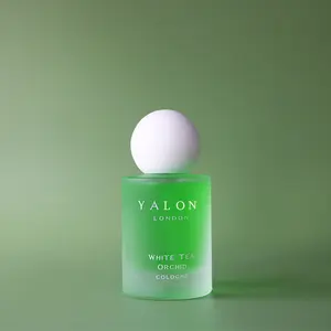 Meia-calça de perfume de vidro transparente redondo personalizado com tampa de 50ml 100ml 30ml vazio