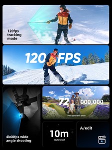 <span class=keywords><strong>Cam</strong></span>éra sportive panoramique 360 degrés 8K Shadowstone Insta360 X4 X5 avec stabilisation intégrée, étanche jusqu'à 10 m, <span class=keywords><strong>cam</strong></span>éra <span class=keywords><strong>VR</strong></span> - Product Image 3