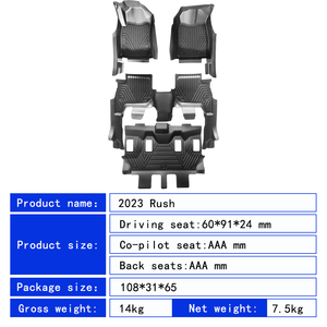 wholesale Factory Custom5D <b>TPE</b> Rubber Eco-friendly Waterproof Anti Slip 5D Car Floor Mats 3 Pieces for Toyota Rush 2023 - Product Image 4