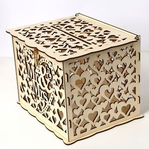 Wholesale Perfect Rustic Wooden Gift <b>Card</b> <b>Box</b> With Lock for <b>Weddings</b> and Money <b>Box</b> Dropshipping - Product Image 2