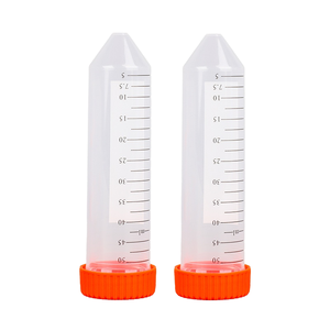 หลอดปั่นเหวี่ยงขนาด 15 มล. 50 มล. ทำจากพลาสติก PP รูปทรงกรวย ความเร็วสูง ป้องกันการรั่วซึม สำหรับทดลองในห้องปฏิบัติการ พร้อมฝาเกลียวสีส้ม - Product Image 1