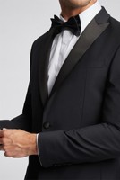 Costume de smoking noir sur mesure de qualité supérieure pour homme, en tissu de laine respirant, avec pantalon à braguette zippée, grandes tailles, pour marié
