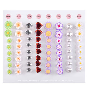Separadores de Dedos de Silicone Macio Japoneses, 8 Peças/Conjunto, Reutilizáveis, para Manicure e Pedicure, com Design de Pérola, Flor e Cristal - Product Image 1