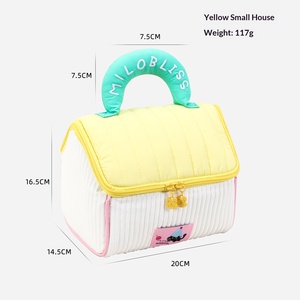 Lindo Organizador de Cosméticos Portátil con Forma de Casita, de Lona, con Cierre, Gran Capacidad, Aspecto Lujoso, para Bolsas Pequeñas - Product Image 5