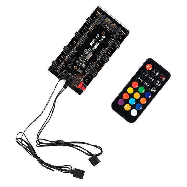 PWM & ARGB LED Controller Hub 8 Ports 12V 4Pin Fan & 5V 3Pin AURA ...