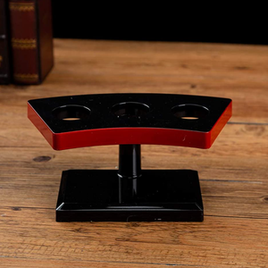 Plateau à riz <span class=keywords><strong>Temaki</strong></span> de style japonais rouge et noir en plastique, support pour rouleaux de sushi à la main avec 3 compartiments - Product Image 5