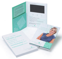 Brochures vidéo sur l'immobilier IPS HD de taille A4 personnalisée Écran Lcd de 7 pouces Carte vidéo Carte postale vidéo Livre vidéo numérique