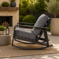 Ensemble de meubles de salon de jardin confortable pour toutes les saisons, 4 pièces, en aluminium, avec table de foyer