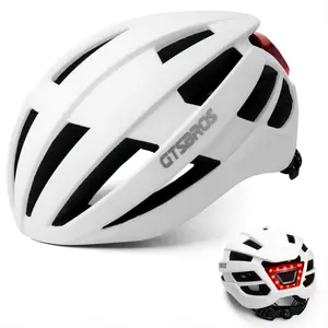 Best seller fabbrica all'ingrosso protezione sportiva custom e-bike casco da bicicletta casco da ciclismo con luci a LED per adulti