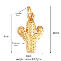 Cerise Ananas Banane Cactus Champignon Cocotier Pendentif à breloque en or 18 carats, Bracelet Boucle d'oreille Collier Résultats de bijoux Fourniture N30