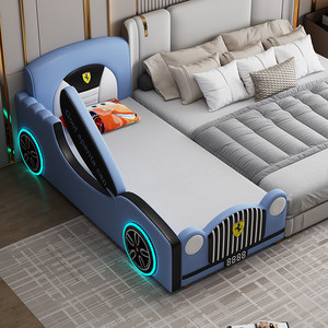 Meubles de chambre à coucher de luxe JINS, lit de voiture pour enfants, lit de course automobile pour enfants avec lumière LED et musique, ensemble de meubles de chambre à coucher pour garçons - Product Image 3