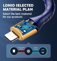 LDNIO TPE pengisi daya Cepat 30W, mikro kepang nilon Multi pengisi daya 1M kabel Data sinkronisasi USB C kabel ponsel untuk iphone/Android