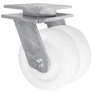 SS 150 160 200 MM Extra schwere Doppel räder im europäischen Stil <span class=keywords><strong>Nylon</strong></span>-Lenkrad - Product Image 5