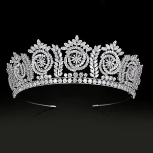 Echsio-Tiaras y coronas nupciales elegantes para mujer, accesorio para el cabello, regalo de boda, joyería para el cabello, Corona, príncipe BC4847