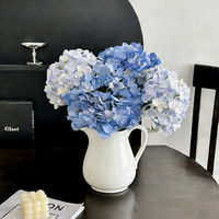 Fleurs artificielles d'hortensia ELSA 3D bleues à branche unique, personnalisées Shangchu, pour décoration intérieure et Thanksgiving