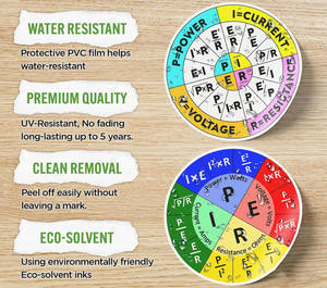 Pegatina <span class=keywords><strong>de</strong></span> la Ley <span class=keywords><strong>de</strong></span> Ohmios, Divertida Pegatina <span class=keywords><strong>de</strong></span> la Ley <span class=keywords><strong>de</strong></span> Ohmios en Forma <span class=keywords><strong>de</strong></span> Rueda, Pegatinas <span class=keywords><strong>de</strong></span> Diagramas <span class=keywords><strong>de</strong></span> la Ley <span class=keywords><strong>de</strong></span> Ohmios, Gráfico Escolar <span class=keywords><strong>de</strong></span> Ingeniería Eléctrica, Pegatina Impermeable - Product Image 6