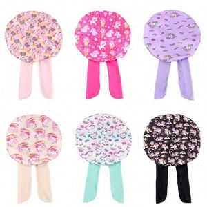 New Style Children's Unisex Satin Bonnet with Adjustable <b>Tie</b> Cartoon Print Sleep Cap for Outdoor & Beach Use - Product Image 2