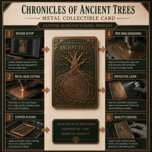 Carta Collezionabile in Metallo Incisa in 3D Personalizzata, Cronache degli Alberi Antichi, Souvenir in Rame Anticato e Acciaio Inossidabile - Product Image 3